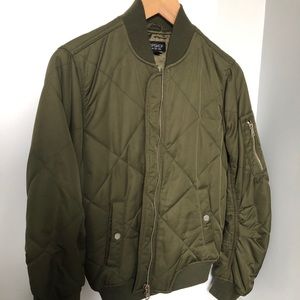 Topshop green quilted bomber jacket